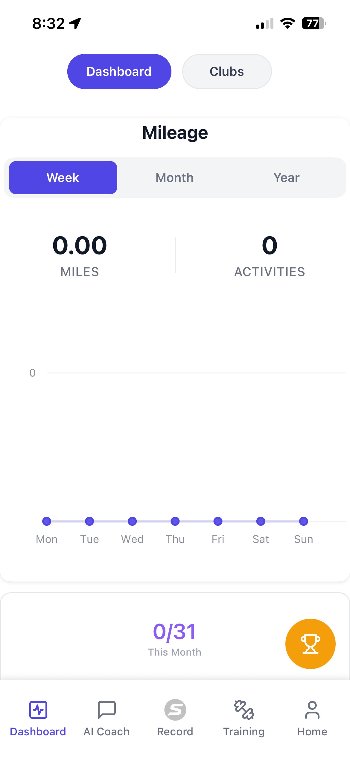 Stride Dashboard screenshot