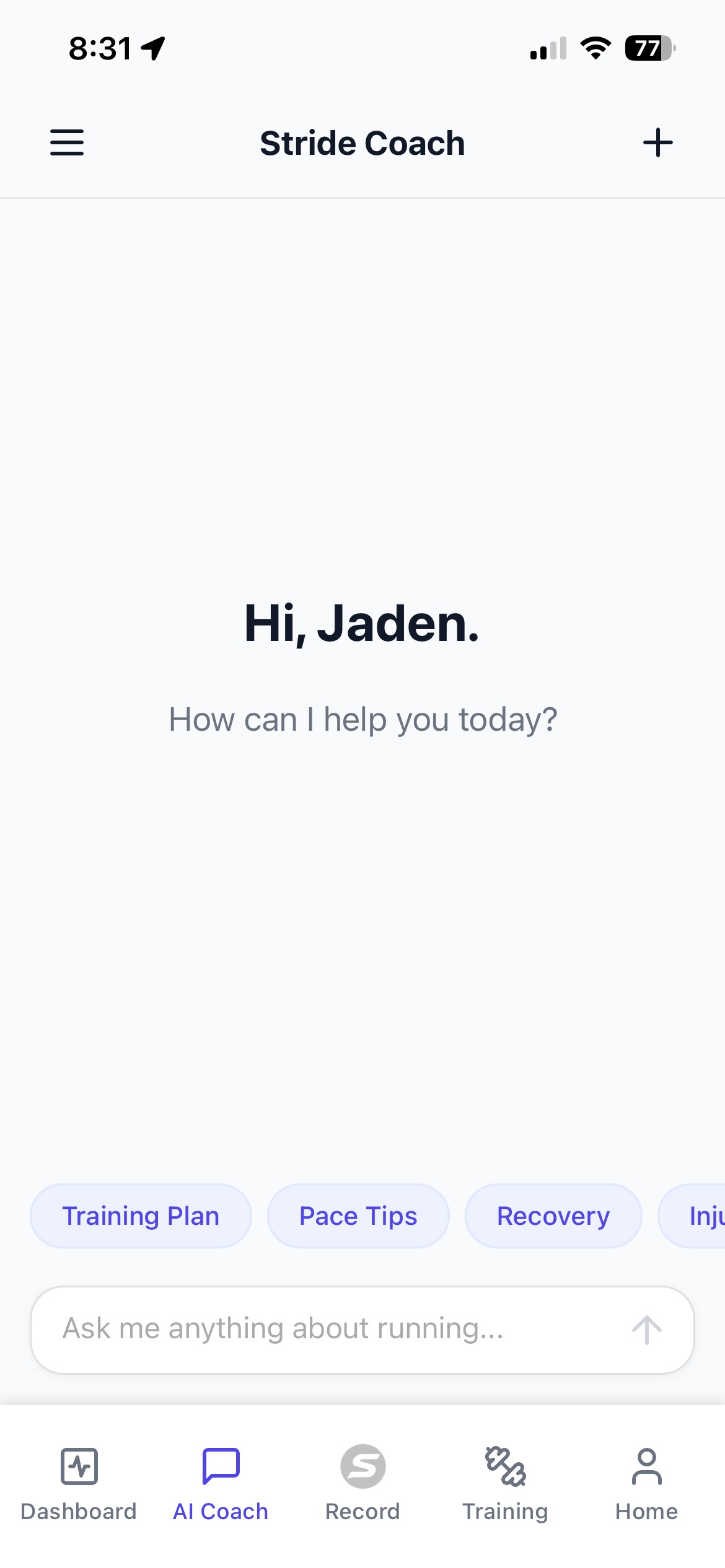 Stride AI Coach screenshot